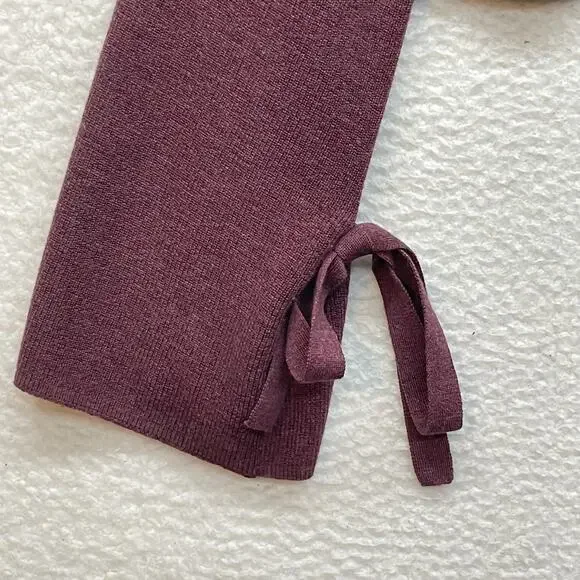 Wilfred Aritzia Sweater Womens XS Merino Wool Cropped Tie Cuff Bell Sleeve - Picture 4 of 9